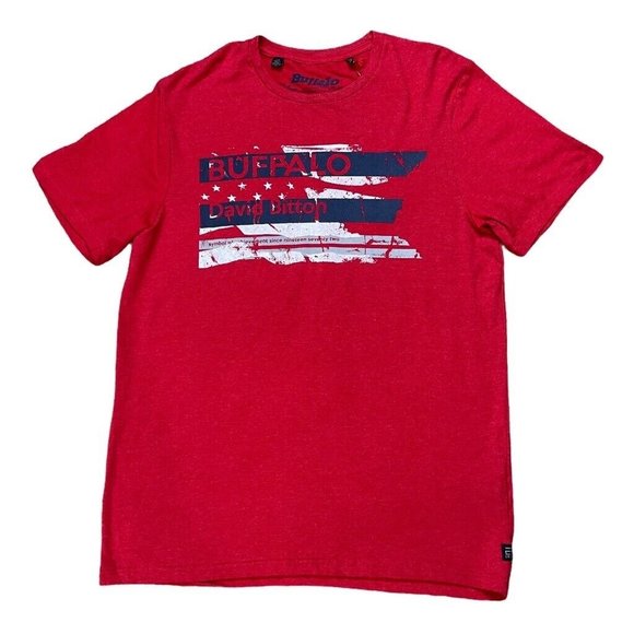 Buffalo David Bitton Other - Buffalo David Bitton Vintage Collection Mens Graphic T-Shirt Red Stretch L New